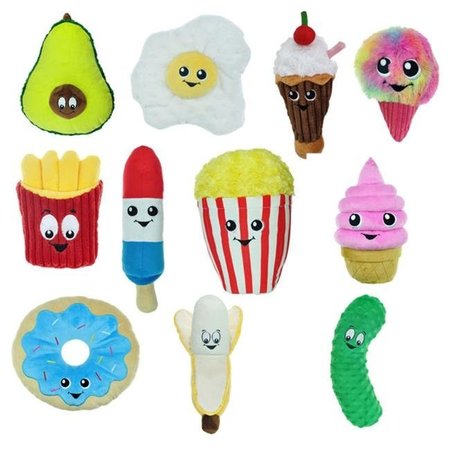 CHOMPERS Chomper ZD2210 20 24 Food Junkeez Ice Cream Cone Plush Dog Toy - Large ZD2210 20 24